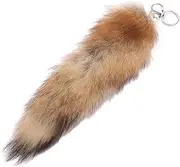 [FJIUMOZEN] Large Size Animal Tail Keychain,Fluffy Fox Tail Fake Fur Car Cute Keychains for Women Pompom Pendant Key Ring