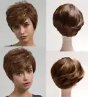Brown Short Straight Pixie Cut Bob Wig Light Brown Short Layered Women's Wig NEW