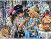 DIY 5D Diamond Painting by Number Kit, Makeup Girls Full Diamond Rhinestone Embroidery Cross Stitch Arts Craft for Canvas Wall Decor 11.81x15.75"