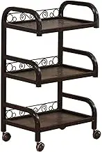 Bar Serving Cart Simple Beauty Salon Service Cart Mobile Serving Trolley Storage Trolley Wrought Iron Multi-Function Rolling Cart with Wheels Furniture