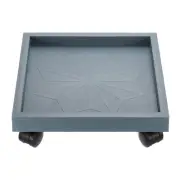Square Planter Caddy with Wheels, 11.4 In Rolling Plant Stand Trolley, Gray