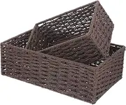 TINEASUR 2pcs Storage Basket Desk Organizer Paper Rope Woven Basket Decorative Basket Sundries Holder