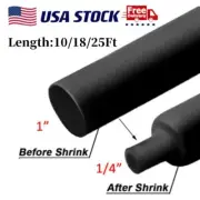 Heat Shrink Tubing 4:1 Ratio With Glue Shrinkable Cable Wire Cores Protect 1"dia