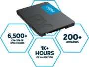 Crucial BX500 2TB 2.5' SATA3 6Gb/s SSD - 3D NAND 540/500MB/s 7mm 1.5 mil MTBF 3y