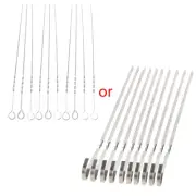 Stainless Steel Flat Skewers 10 Pcs BBQ Barbecue Grilling Reusable Device
