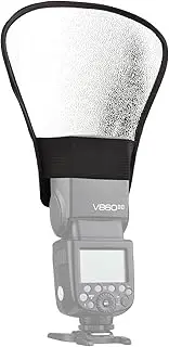 Portable Universal Camera Flash Reflector Speedlite Bounce Diffuser Board with Silver & White Reflective Surface Replacement for on-Camera Flash