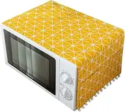Universal Microwave Oven Cover Cotton Linen Washable Yellow Chessboard 30x90cm Protective Cover