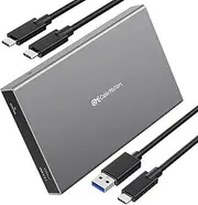 Cable Matters Aluminum 10Gbps Gen 2 USB C Hard Drive Enclosure for 2.5" SSD/HDD, SSD Enclosure USB C with USB-C/USB-A Cables - Thunderbolt 4/3, USB4 Port Compatible with XPS, MacBook