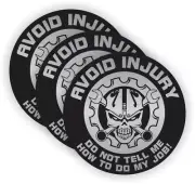 3x Avoid Injury Do Not Tell Me My Job Funny Hard Hat Stickers Cap Helmet Decals