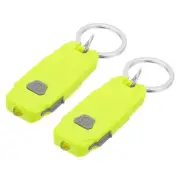 Keychain Flashlight, 2 Pcs USB Rechargeable Flashlights, Yellow-green