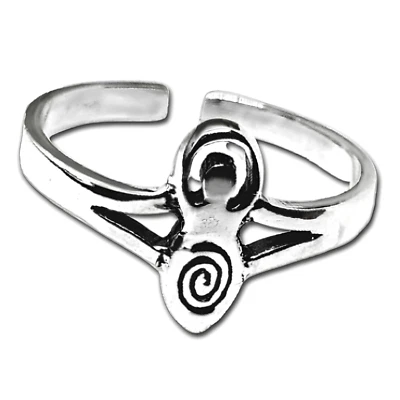 Goddess Toe Ring 925 Sterling Silver Diana Adjustable Pagan Wiccan Jewellery