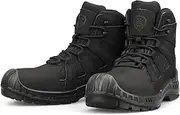 [OUXX] Composite Toe Work Boots, Metal Free, Anti-Slip Boot, ASTM F2413 Safety Shoes, Water Resistant, Comfortable, Breathable(OX4603BK)