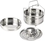 Steamer Pot, 3 Tier Steamer Basket Stackable Steaming Pot, Stainless Steel Stainless Steel Cookware for Rice Vegetables