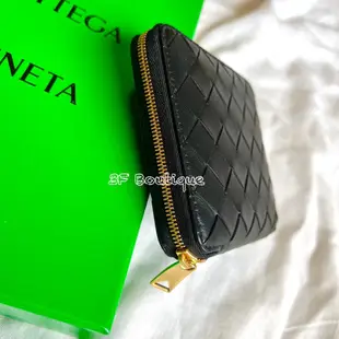 現貨- 全新正品 BOTTEGA VENETA BV 拉鍊 卡夾 零錢包 皮夾 短夾 黑色 690572