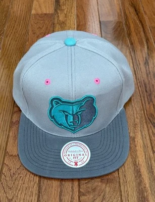 Mitchell & Ness NBA Memphis Grizzlies Gray/Teal/Pink 3-Tone Snapback - OSFA