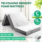 Folding Mattress Portable Trifold Memory Foam Sofa Bed Floor Sleep Camping Mat
