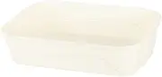 Stgfyxgs Cat Litter Box, High Sided Litter Pan, Sturdy and Durable, Anti-Splash, Open Litter Box for Kitten, Litter Box for Small, White
