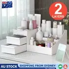 Makeup Organiser Storage Box Jewelry Tissue Cabinet with 2 Drawer Case