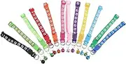 POPETPOP 12 pcs/Set Soft Puppy Collars Puppy Whelping Collars with Bells - Adjustable Reusable Washable Baby Dog ID Bands Pet Identification for Breeders -