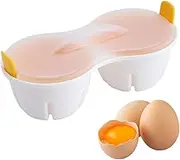 Microwave Egg Poacher- Egg Poacher Microwave | Drain Poached Egg | Double Nonstick Poached Egg Maker | Poached Egg Pan | Heat Resistant Microwave Egg Maker For Home, Kitchen