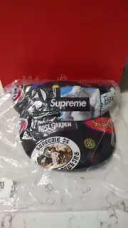 NEW Supreme SS21 Gore-Tex Long Bill Camp Cap - M/L - Black Stickers