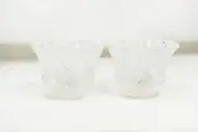 Set of 2 Mikasa NIB Winter Dreams 3" Frosted Votive Candle Holders w/Tea Lights
