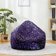 Morbuy Bean Bag Cover 3D Starry Sky Print Sofa Cover Lazy Lounger Bean Bag No Filler Detachable Washable Puff Sofa Lounge Recliner for Living Room, Children's Room (XL,Purple Starry Sky)