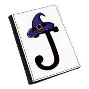 Letter J Witches Wizard Hat Passport Holder Cover Case Witch Halloween Alphabet