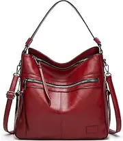 FEOYA Womens Purses Handbags Color Shoulder Bags Tote Satchel Hobo Purse Set Ladies Satchel Purse Red