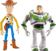Mattel Disney Pixar Toy Story Action Figures, 7-inch Woody and Buzz 2-Pack, Pizza Planet Adventure Pack, Authentic Character Toys