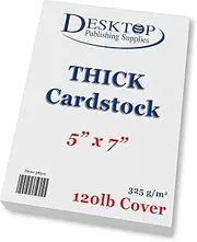 Thick Heavy Duty 120lb Cover Cardstock - 5" x 7" Bright White - 325gsm 15pt Thick Paper - Index, Flash & Post Card Stock (100 Pack)