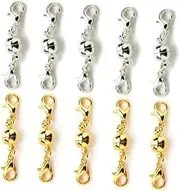 KALLORY 20pcs Lobster Clasp Brass Tone Plating for Necklace Bracelet Easy to Use Secure
