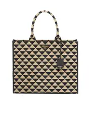 Prada Large Symbole jacquard fabric handbag