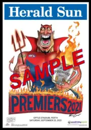MARK KNIGHT FRAMED OFFICIAL 2021 MELBOURNE DEMONS AFL GRAND FINAL PREMIERS
