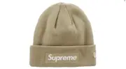 Supreme x New Era Box Logo beanie（FW23）Dark Sand ✅BRAND NEW✅