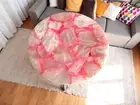 18" Round Rose Quartz Stone Coffee Table Random Crystal Gemstone Home Furniture