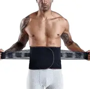 S-5XL Plus Size Back Brace Lumbar Support Belt Men Spine Decompression Girdle Posture Correction Lower Back Pain Relief Tummy Tuck Sports Fitness Waist Trainer (Color : Black, Size : 5X-Large)