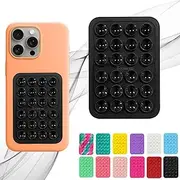 Suction Phone Case Mount, Sillicon Adhesive Phone Accessory for iPhone and Android, Hands-Free Fidget Toy Mirror Shower Phone Holder, Tiktok Videos and Selfies (Black)
