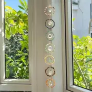 Crystal Wind Chime Wall Decor 7 Chakra Stone Crystal Suncatcher Natrual Gemstone