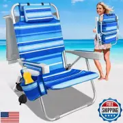 SeaSlep Beach Chairs for Adults with 5 Positions, Folding Backpack Beach Chai