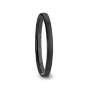 Daisy Black Flat Shaped Ceramic Wedding Band For Women With Brushed Finish