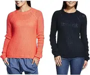 [Bonds] Womens Pop Knitted Knit Pullover Long Sleeve Jumper Top Navy Orange