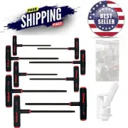Power-T Handle Ball-Hex Key Allen Wrench Set 9 Pieces SAE Inch Professional T...