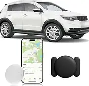 Hongtop H GPS Tracker for Vehicles No Subscription, 1PCS Real Time GPS Tracker for Car Work with Find My (iOS Only), Mini Hidden Car Tracker Device with Magnetic Case, No Monthly Fee (Black)