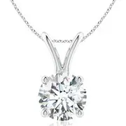 Round Diamond Solitaire V-Bale Pendant