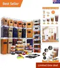 42Pack Airtight Food Storage Containers Set, Leak-Proof Plastic Pantry Storag...