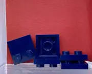 LEGO Parts Lot x (5) Ct ~ Dark Blue Tile, Modified 2 x 2 Studs on Edge No 33909