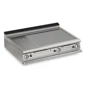 Baron 3 Burner Gas Fry Top 700Mm Depth With 2/3 Smooth 1/3 Ribbed Mild Steel Plate And Thermostat Control - Q70FTT/G1220-SI
