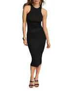 Donna Karan Ruched Side Midi Dress