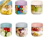 6-Pack 350ml Glass Overnight Oats Jars, Airtight Lids, Meal Prep for Oats, Yogur